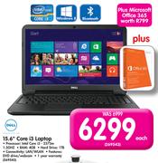 Dell 15.6" Core i3 Laptop Plus Microsoft Office 365