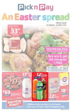 Pick N Pay WC : Easter Spread (25 Mar - 6 Apr 2014), page 1