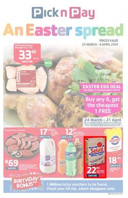 Pick N Pay WC : Easter Spread (25 Mar - 6 Apr 2014), page 1