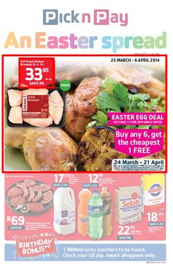 Pick N Pay WC : Easter Spread (25 Mar - 6 Apr 2014), page 1