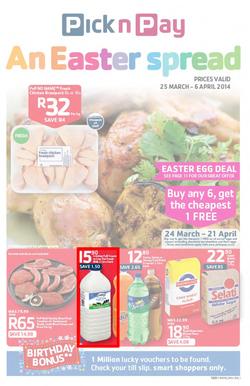 Pick N Pay EC : Easter Spread (25 Mar - 6 Apr 2014), page 1