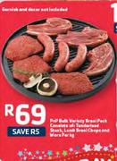 Pnp Bulk Variaty Braai Pack Consists Of: Tenderised Steak,Lamb Braai Chops And Wors-Per Kg