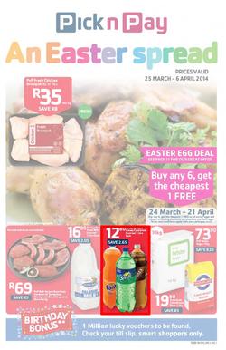 Pick N Pay KZN : Easter Spread (25 Mar - 6 Apr 2014), page 1