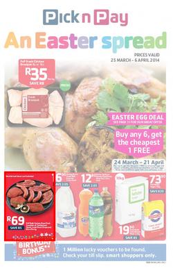 Pick N Pay KZN : Easter Spread (25 Mar - 6 Apr 2014), page 1