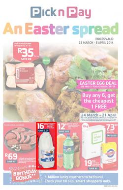 Pick N Pay KZN : Easter Spread (25 Mar - 6 Apr 2014), page 1