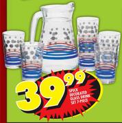 Speck Decorated Glass Drink Set-7 Piece