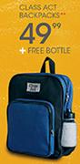 Class Act Backpacks + Free Bottle