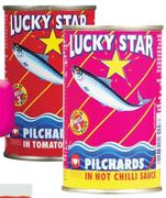 Lucky Star Pilchards In Sauce (Tomato or Chilli)-155gm Each
