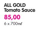 All Gold Tomato Sauce-6 x 700ml