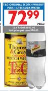 T&G Original Scotch Whisky Plus 1 Litre Soda Water-750ml