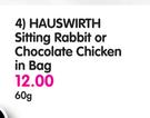 Hauswirth Sitting Rabbit Or Chocolate Chicken In bag-60g