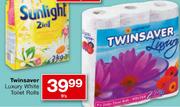 Twinsaver Luxury White Toilet Rolls-9's