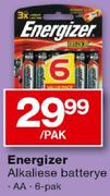 Energizer Alkaliese Batterye AA-6 Pak