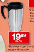 Stainless Steel Travel Mug With Handle-Each