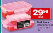 Red Lock Container Set(2-In-1/3-In-1)-2L Set
