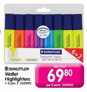 Staedtler Wallet Highlighters-Per 8 Pack