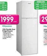 Hisense 220L Double Door Fridge/Freezer(H220TW)-Each
