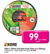 Garden Master 20mx12mm Garden Hose Pipe + Fittings-Each