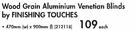 Wood Grain Aluminium Venetian Blinds By Finishing Touchs(470x900mm)-Each