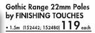 Gothic Range 22mm Poles By Finishing Touches-1.5m Each