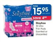 Stayfree 10 Ultra Thin Pads Scented Or Unscented-Per Pack