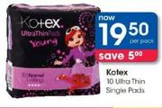 Kotex 10 Ultra Thin Single Pads-Per Pack