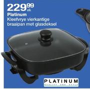 Platinum Kleefvrye Vierkantige Braaipan Met Glasdeksel-Elk