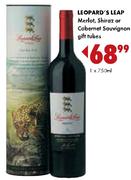 Leopard's Leap Merlot, Shiraz Or Cabemet Sauvignon Gift Tubes-1x750Ml