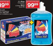 Bingo Dishwasher Tablets 60's & 500Ml Bingo Rinse Aid