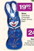 Wawi Gold/Blue Chocolate Easter Bunny-175g