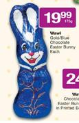 Wawi Gold/Blue Chocolate Easter Bunny - 175g