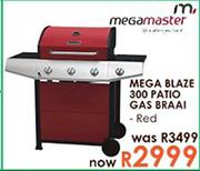 Megamaster Mega Blaze 300 Patio Gas Braai(Red)