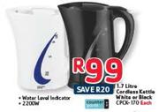 Counter Point 1.7Litre Cordless Kettle White Or Black CPCK-170 Each