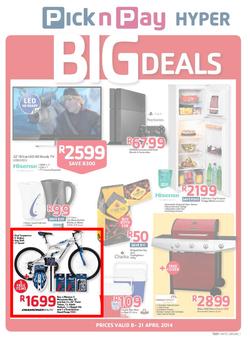 Pick N Pay Hyper : Big Deals (8 Apr - 21 Apr 2014), page 1