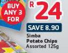 Simba Potato Chips Assorted-3 x 125g