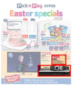 Pick N Pay Hyper EC : Easter Specials (8 Apr- 21 Apr 2014), page 1
