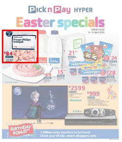 Pick N Pay Hyper EC : Easter Specials (8 Apr- 21 Apr 2014), page 1