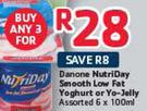 Danone Nutriday Smooth Low Fat Yoghurt Or Yo-Jelly Assorted-6 x 100ml