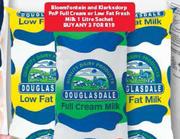 Douglasdale Full Cream Or Low Fat Fresh Milk-3 x 1Litre