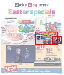 Pick N Pay Hyper Inland : Easter Specials (8 Apr - 21 Apr 2014), page 1