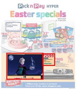Pick N Pay Hyper Inland : Easter Specials (8 Apr - 21 Apr 2014), page 1