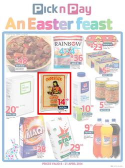 Pick N Pay WC : Easter Feast (8 Apr - 21 Apr 2014), page 1