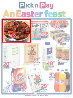 Pick N Pay WC : Easter Feast (8 Apr - 21 Apr 2014), page 1