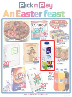 Pick N Pay WC : Easter Feast (8 Apr - 21 Apr 2014), page 1