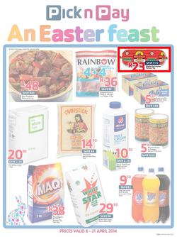 Pick N Pay WC : Easter Feast (8 Apr - 21 Apr 2014), page 1