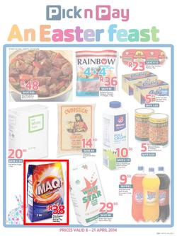 Pick N Pay WC : Easter Feast (8 Apr - 21 Apr 2014), page 1