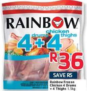 Rainbow Frozen Chicken 4 Drums + 4 Thighs-1.5kg