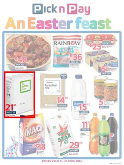 Pick N Pay EC : Easter Feast (8 Apr - 21 Apr 2014), page 1