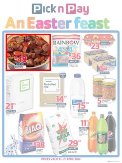 Pick N Pay EC : Easter Feast (8 Apr - 21 Apr 2014), page 1