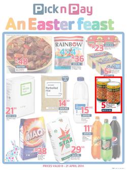Pick N Pay EC : Easter Feast (8 Apr - 21 Apr 2014), page 1